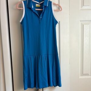 Nicklaus Eco Choice Girls Tennis Sleeveless Collared Dress Blue L (18/20)